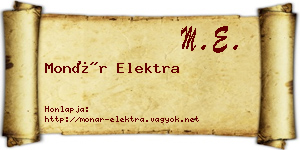 Monár Elektra névjegykártya